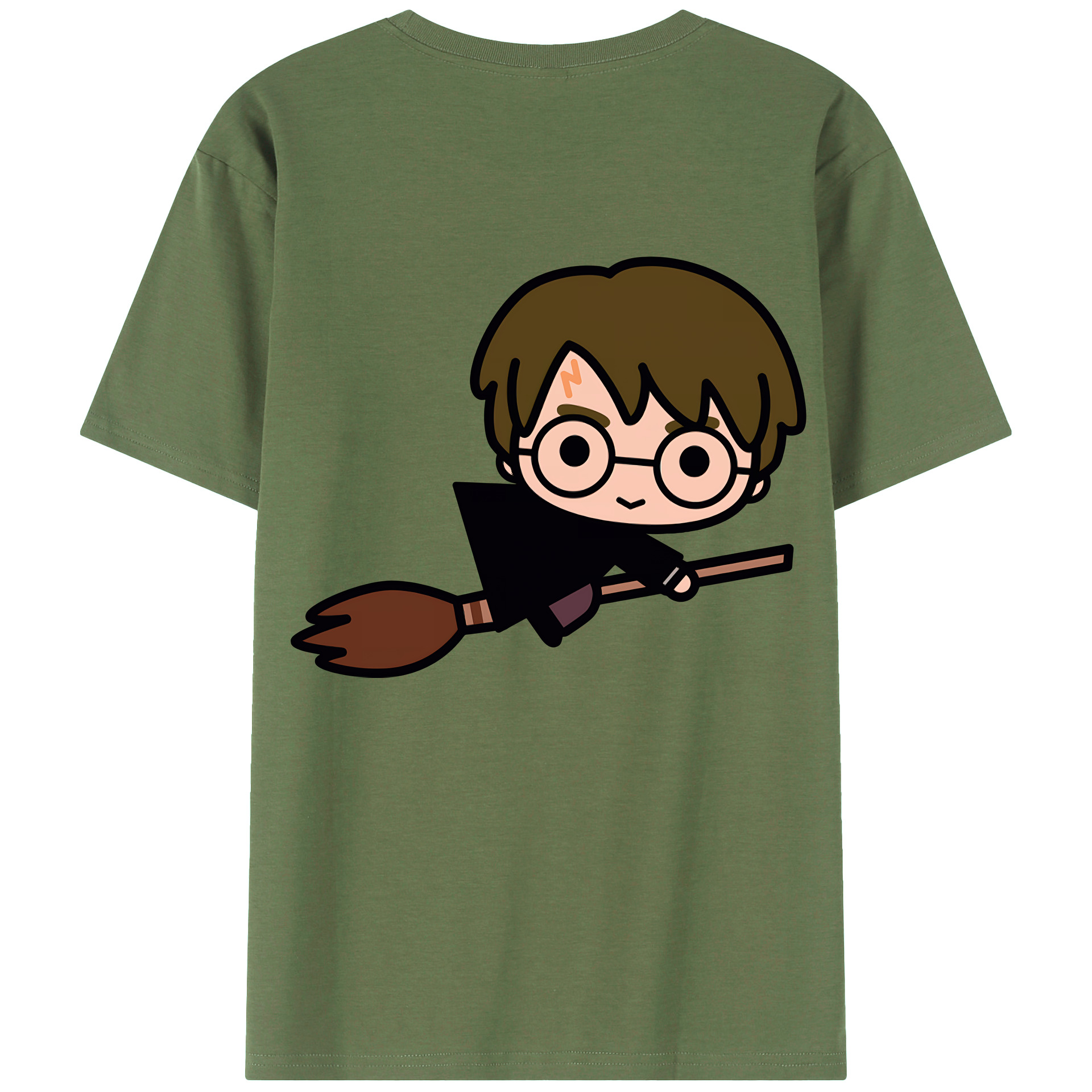（画像用） Harry Potter ハリー・ポッターシリーズ 綿100％ メンズ半袖Tシャツ（バックプリント） 通気性